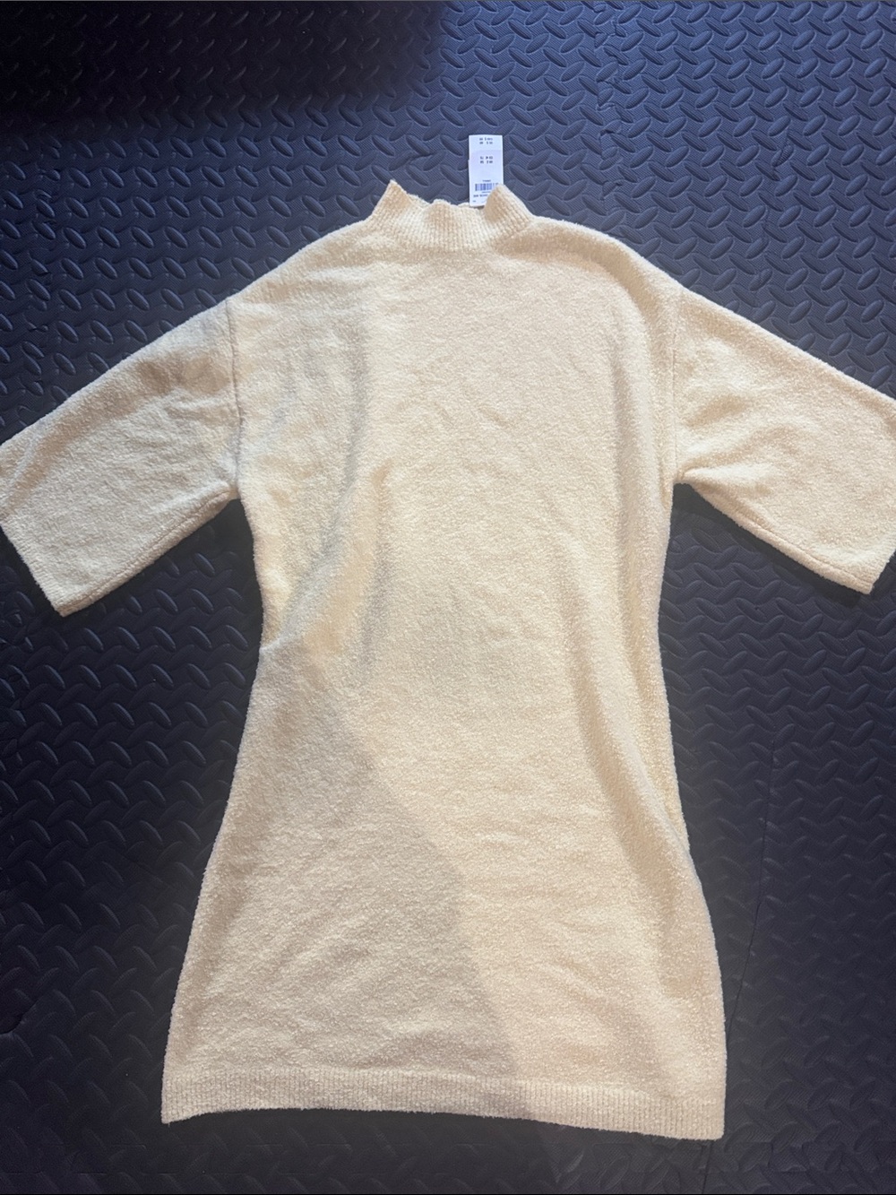 Abercrombie & Fitch Cream Short-Sleeve Mock Neck Tunic